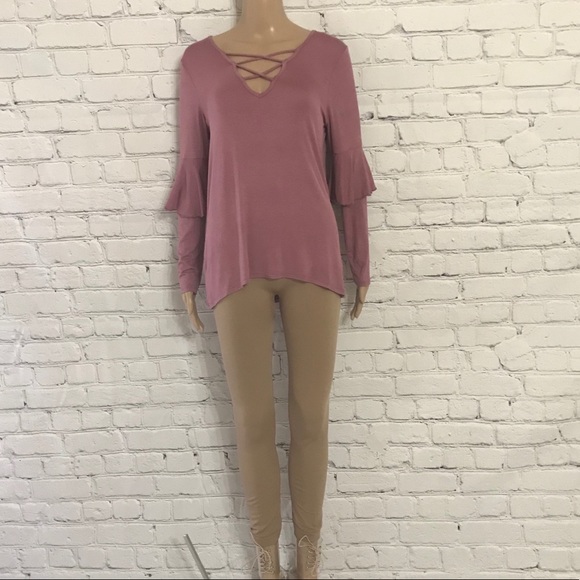 Wide sleeve western boho flare bell sleeve long sleeve rodeo Top - Picture 5 of 5